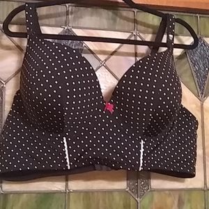 Bra black and white polka dot